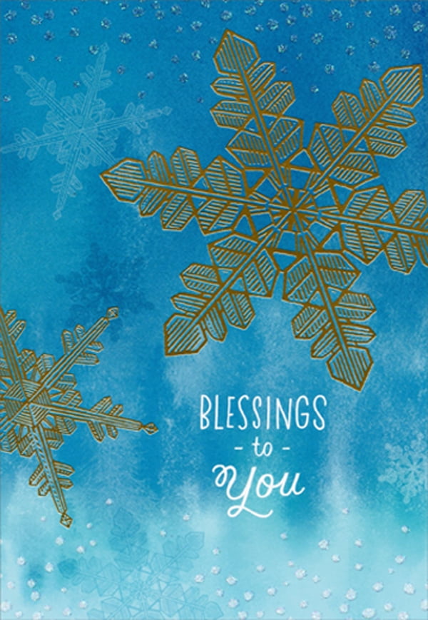Hallmark Gold Foil Snowflake on Blue Box of 16 Christmas Cards - Walmart.com